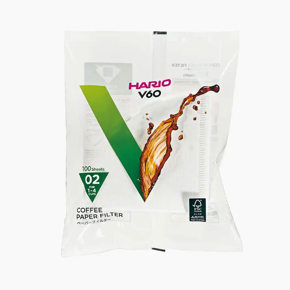 HARIO V60-02 COFFEE PAPER FILTER 100ks